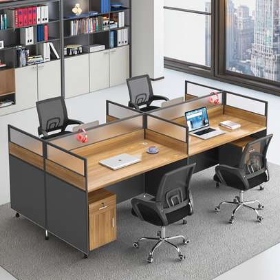 4-Person Modular Office Desk – Modern Cubicle Workstation image 5