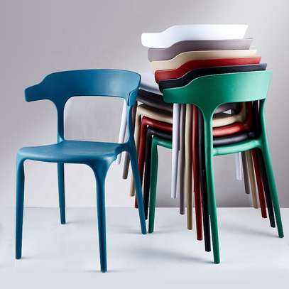 Stackable Outdoor Plastic Dining Chairs image 1
