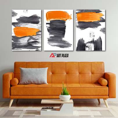 Orange and grey Wall Art 3pcs image 1