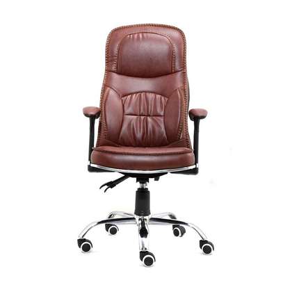 Leather make office chair in Brown image 1