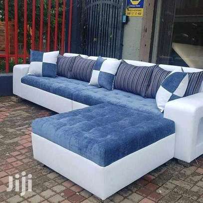 Blue White Sofa image 1