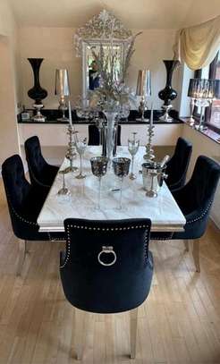 Marble dining table with 6 chairs image 1