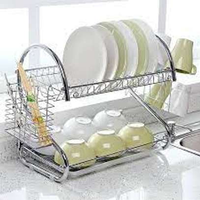 2 tier Dish Draining Rack image 1