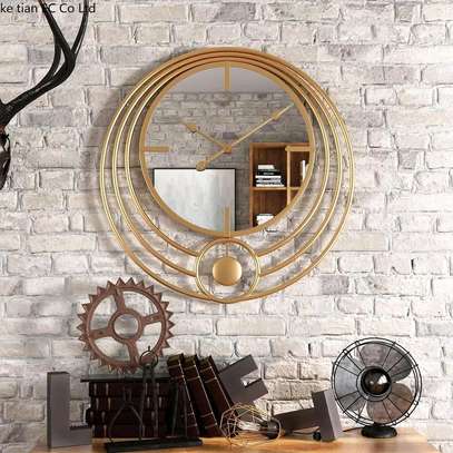 New Decorative tree circular mirror wall clock. image 1