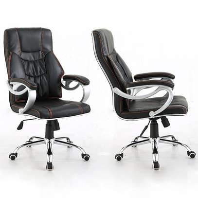 Ergonomic High-Back Leather Office Chair image 3