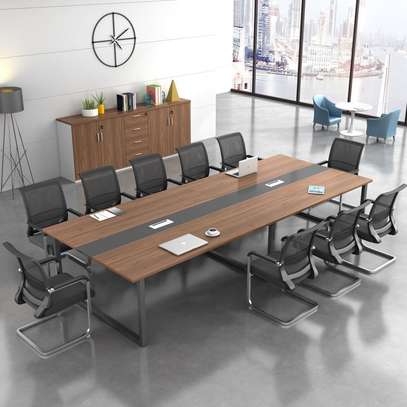 Executive 2.4m Wooden Meeting Table with Metal Legs image 4