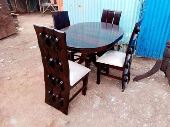 4 Seater Oval Shaped Mahogany Wood Tables image 4
