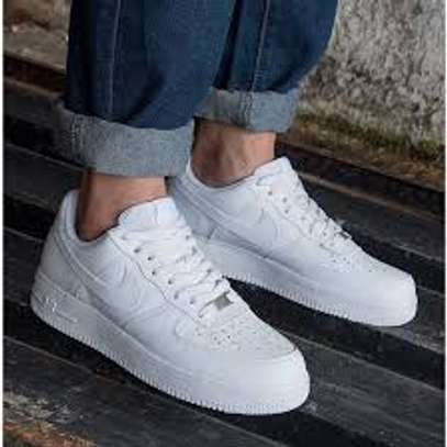 Nike Airforce 1 Plain White Sneakers image 3