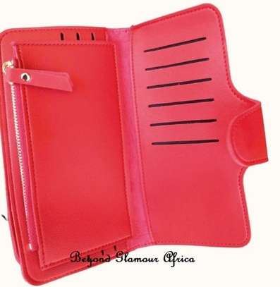 Ladies Red Leather large wallet image 2
