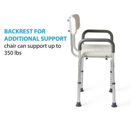 HEIGHT ADJUSTABLE SHOWER CHAIR WITH ARMS image 3