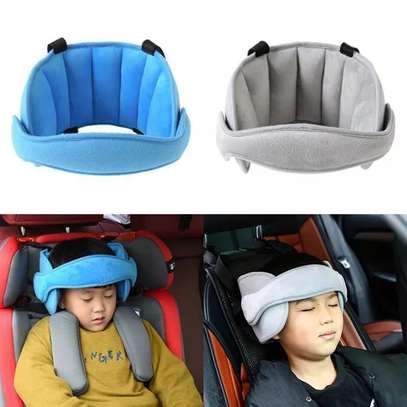 Kids car headrest available in pink ,grey and blue image 2