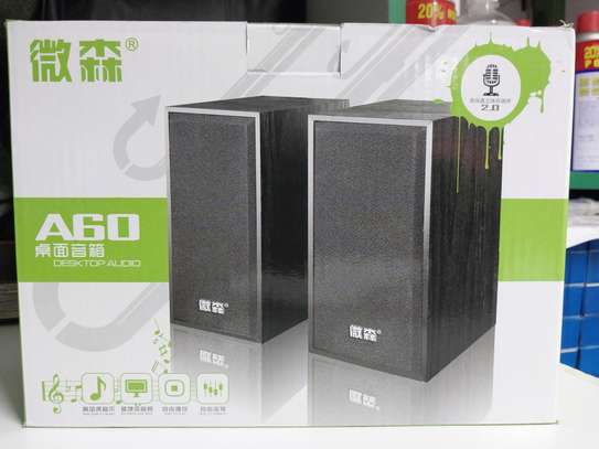Desktop Computer Wooden Sound System USB Multimedia speakers image 3