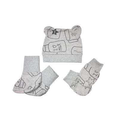 Newborn Baby Cap Mittens & Socks Set image 4