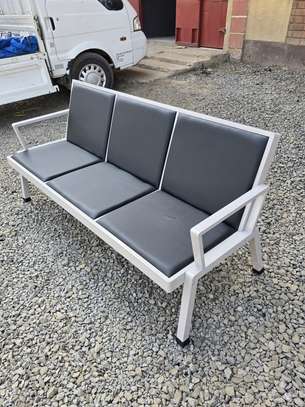 Office Bench: Heavy Gauge Three Seater Leather Bench image 1