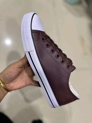 Black leather converse image 2