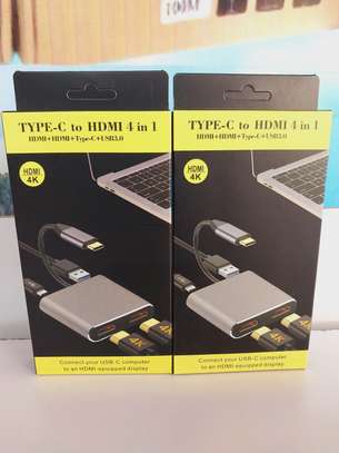 4 in 1 USB Type C Hub with 2 HDMI（4K@30Hz）/USB3.0 /PD Charge image 3