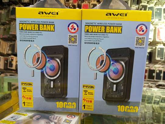 Awei P159K Power Bank Transparent Magnetic Wireless 15W image 2