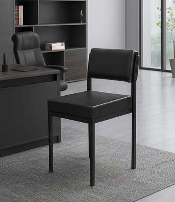 Non Rotating Leather Cataline Office Waiting Chair image 1