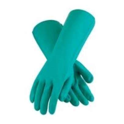 Green Nitrile Chemical Resistant Gloves image 1