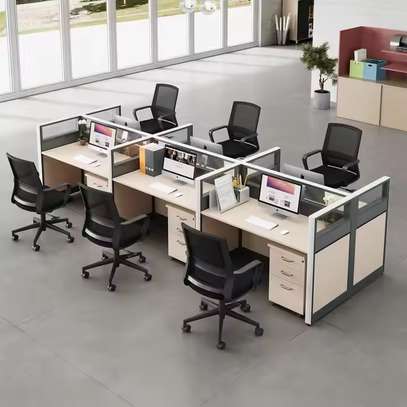 Desk: Six-Open Workstation View Office Desk image 1