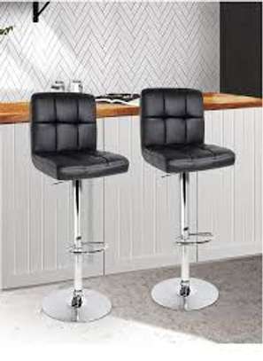 Adjustable Leather Armless Swivel Counter Barstool image 9