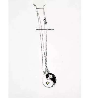 Tai Chi Flower Silver Necklace image 2