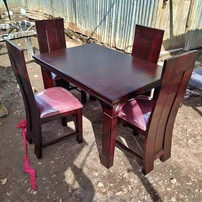 4 Seater Mahogany Framed Dining Table Sets image 13