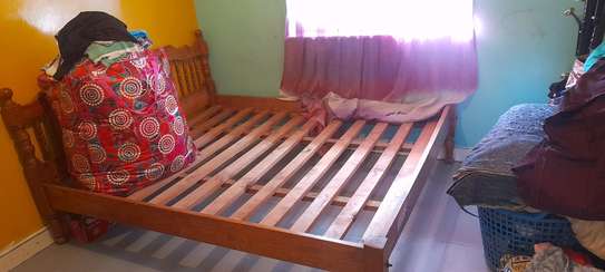 wooden  bed image 1
