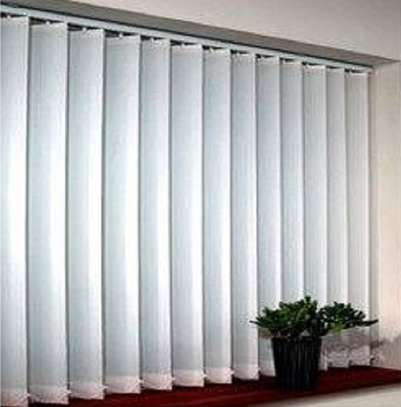 WHITE VERTICAL OFFICE BLINDS image 1
