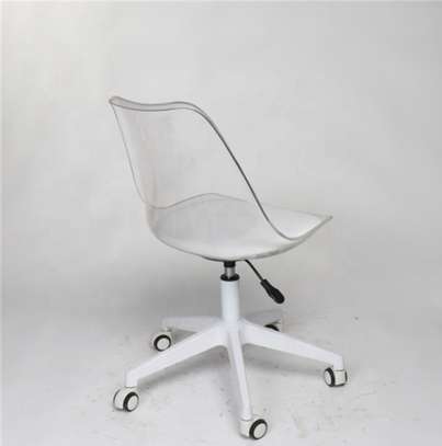 Office Chair : Transparent Swivel Home Study Chair image 3