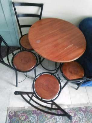 Wooden Heavy Duty Garden Table and 4 chair Set image 1