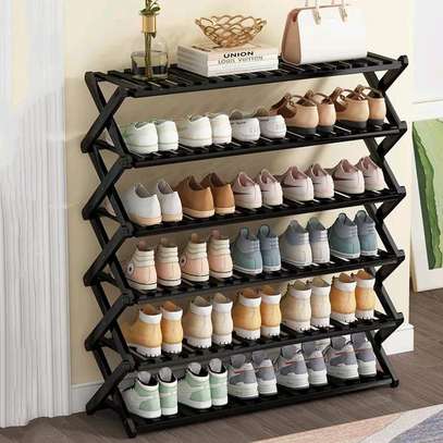 6-Tier Folable Bamboo Shoe Rack stand/CRL image 3