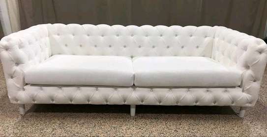 Latest white three seater chesterfield sofa set image 1