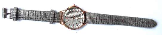 Ladies Grey Glittery Leather strap watch image 2