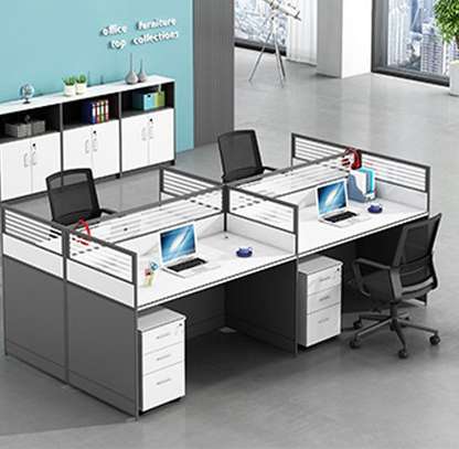 OFFICE DESK: 4 Way Office Workstation Desk image 3