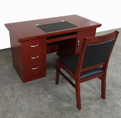 Office Desk; 1.2M Mahogany Rectangular Office Desk image 3