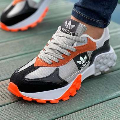 Adidas Trainers Unisex Hiking Shoes Orange White Black image 1
