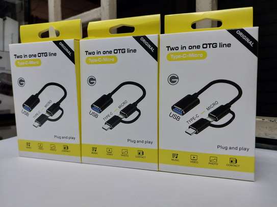 2 In 1 Type-C Micro USB To USB 3.0 Interface OTG Adapter Cab image 2