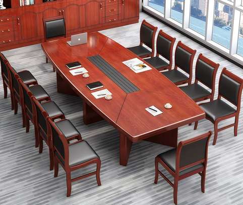 Executive Oval Wooden Conference Table image 5