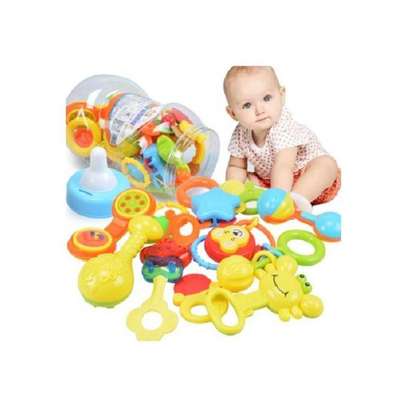 Big Baby Bank With Rattles Teether Toddler Hand Shakers Set image 1