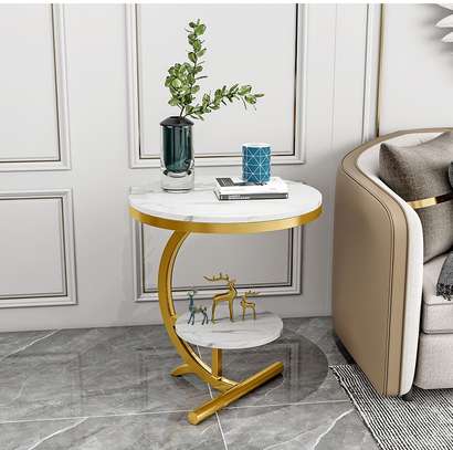 Modern round double layered side table image 1