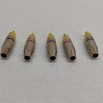 5 RCA plug solder less connector. image 2