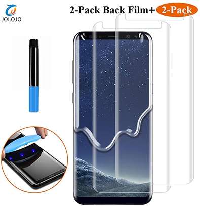 UV Light adhesive tempered glass screen protector for Samsung Galaxy Note 8 + LED Kit image 2