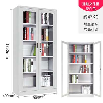 File Cabinet: Steel File Cabinet With Clear Glass Door Panel image 2