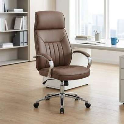 Brown Executive Leather Office Chair image 5