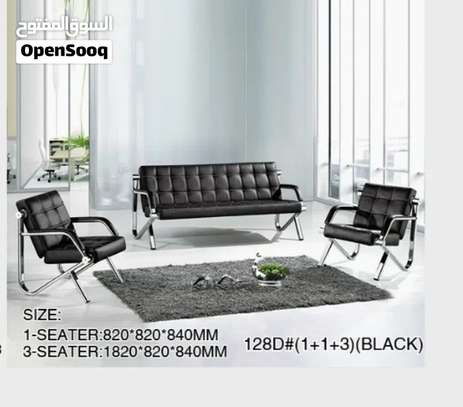 5 Seater Modern Leather Executive Waiting Sofas image 2
