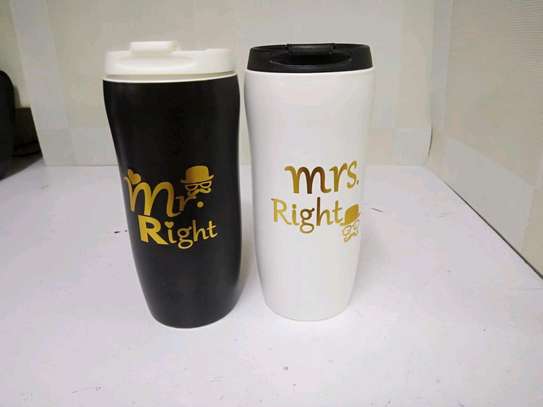 ceramic thermo mug Mr and Mrs right image 2