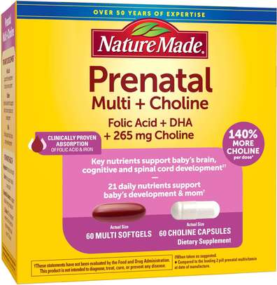Nature Made Prenatal Vitamin Softgels + Choline Capsules image 1
