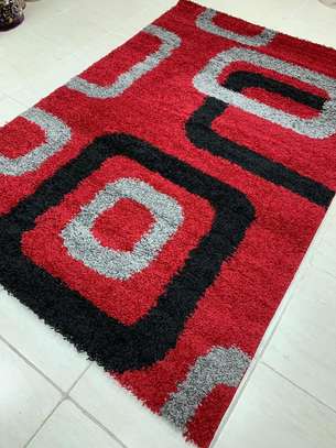 red trendy Turkish shaggy home carpets image 1