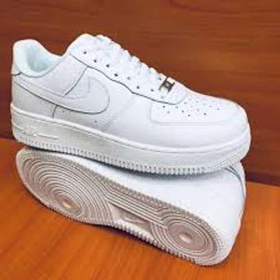 Nike Airforce 1 Plain White Sneakers image 2